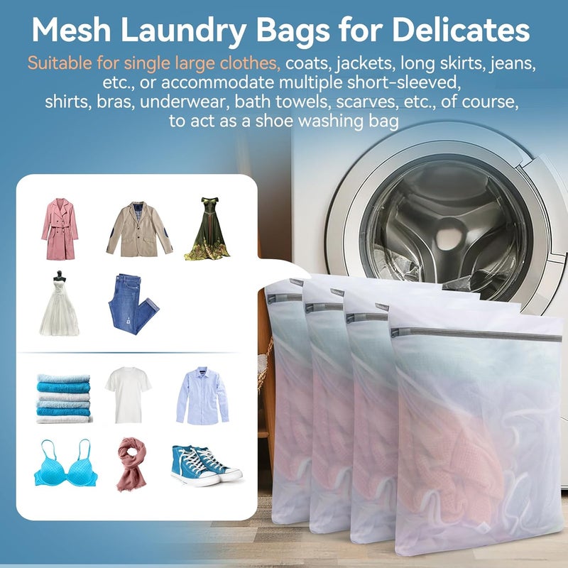 Hoodeet Laundry Bags Mesh Wash Bags,16"×20" Mesh Laundry Bags for Delicates, Laundry Bag for Delicates,Garment Bag for Washing Machine (Large,4 Pack) - Image 5